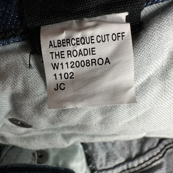 Ksubi Alberceque The Roadie Cut Off Low Rise Shorts Blue Raw Hem Women's 28 NWT